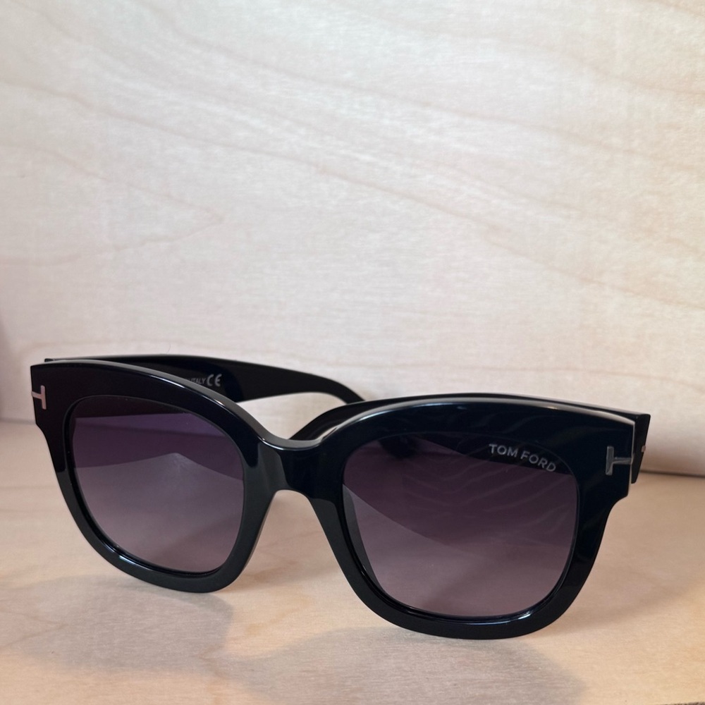 Tom Ford Black Sunglasses with Gray Gradient Lenses